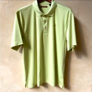 CUBAVERA Men’s Light Lime Textured Polo Golf Shirt Pineapple Embroidered Logo XL